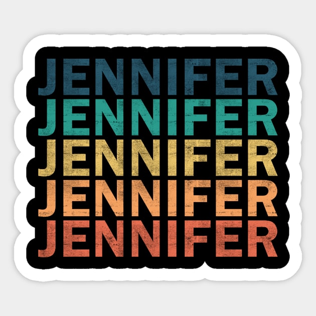 Jennifer Name T Shirt - Jennifer Vintage Retro Name Gift Item Tee Sticker by henrietacharthadfield